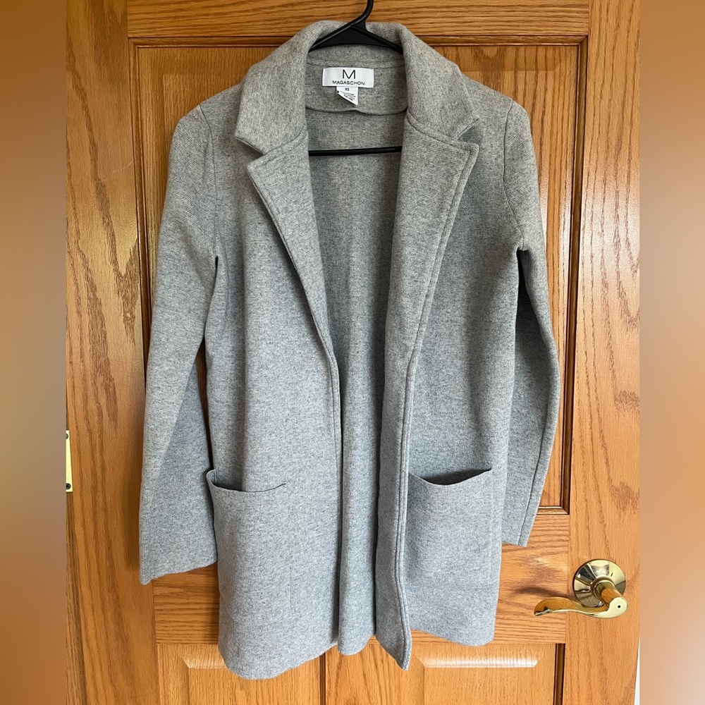 LIKE NEW - Magaschoni Gray Cardigan/Blazer Sweater